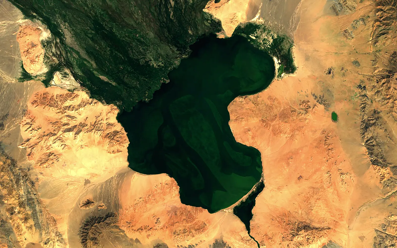 Achit Lake seen from space (Sentinel-2)