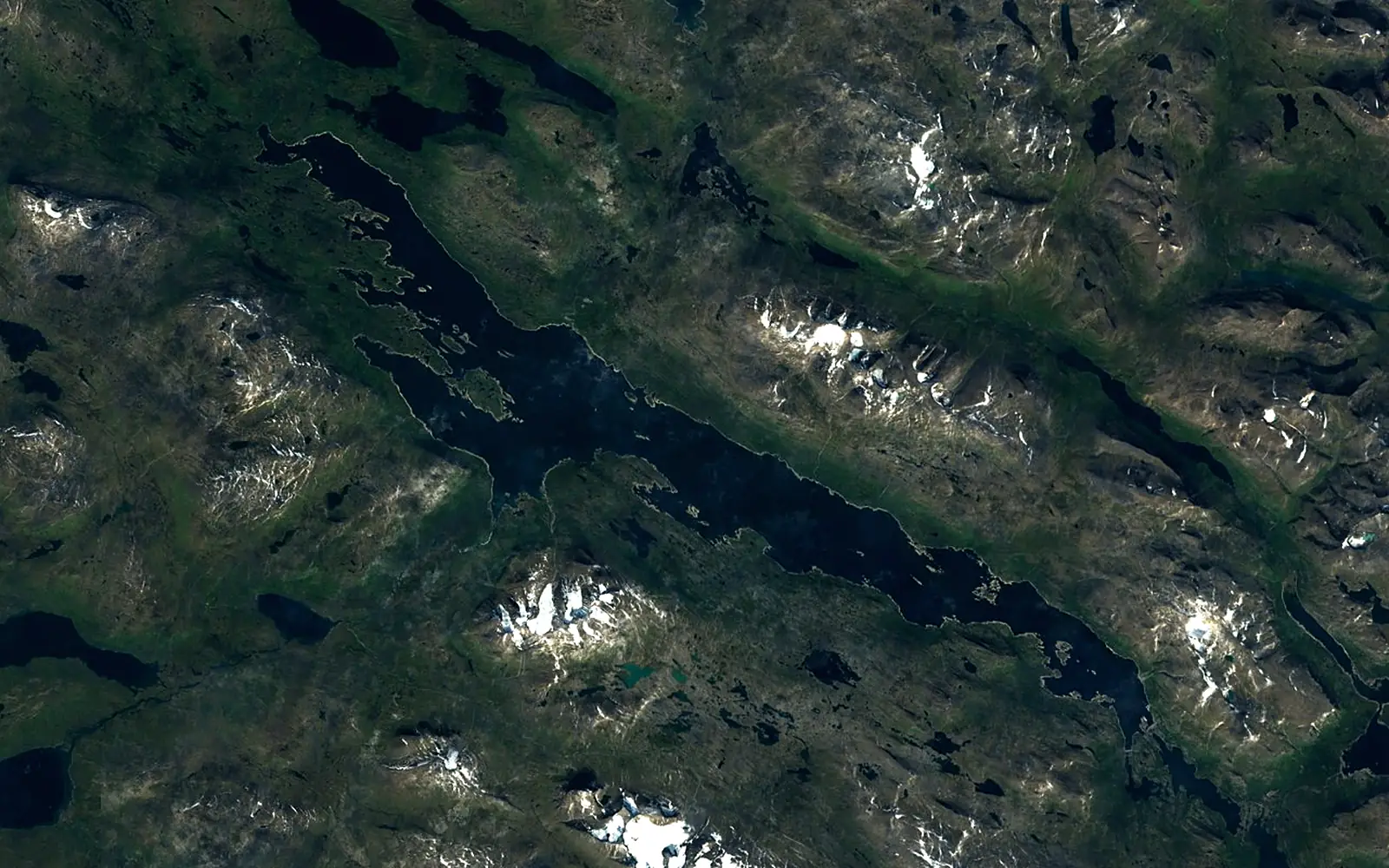 Akkajaure seen from space (Sentinel-2)
