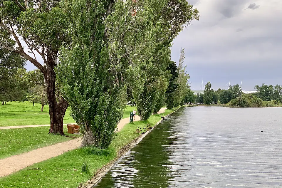 Albert Park and Lake seen from Carousel venue, Melbourne