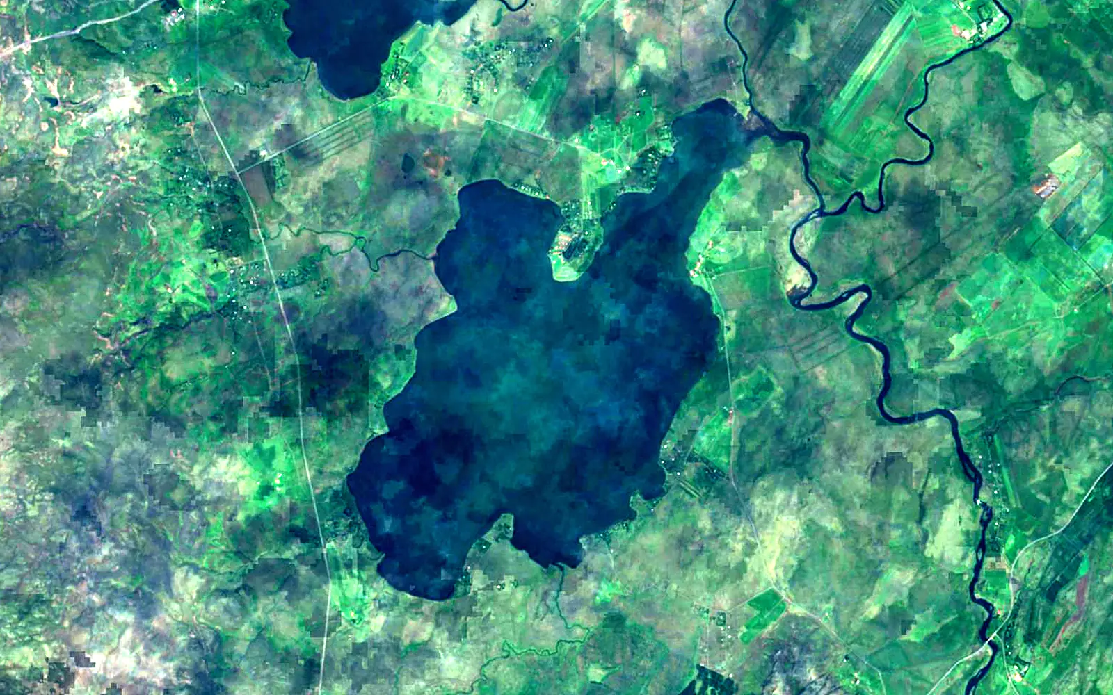 Apavatn seen from space (Sentinel-2)