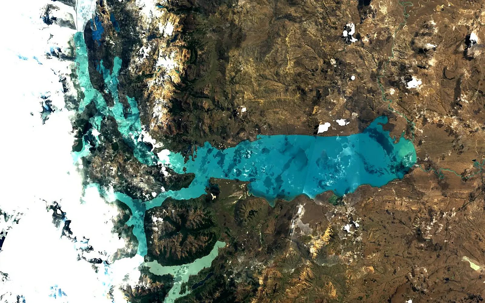 Argentino Lake seen from space (Sentinel-2)