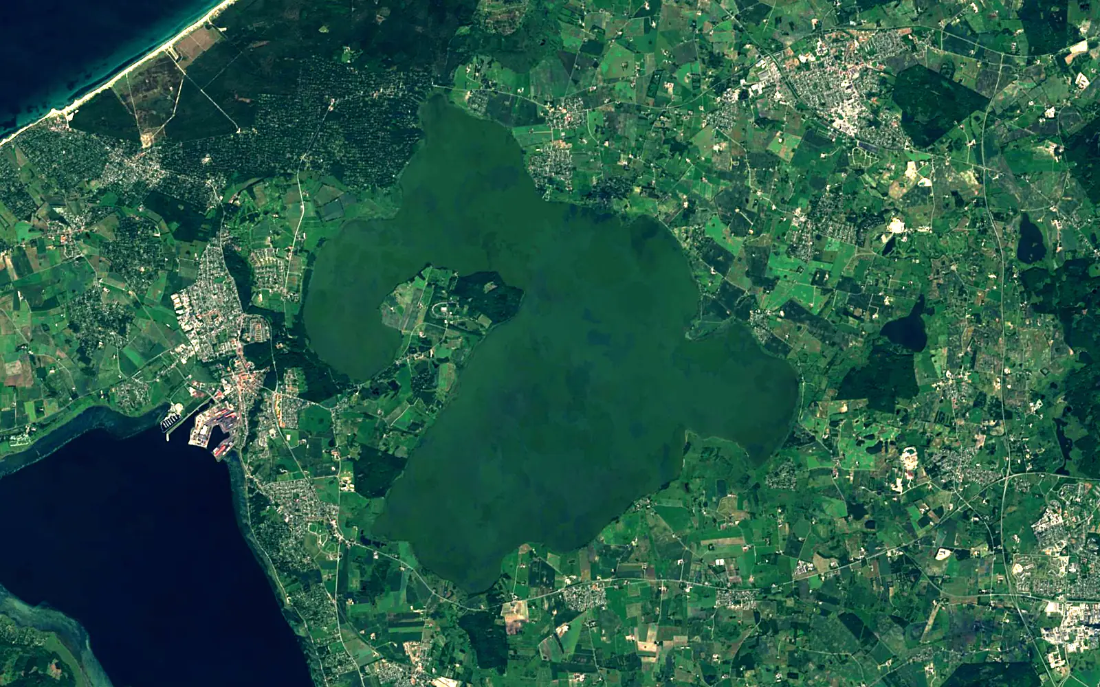Arresø seen from space (Sentinel-2)