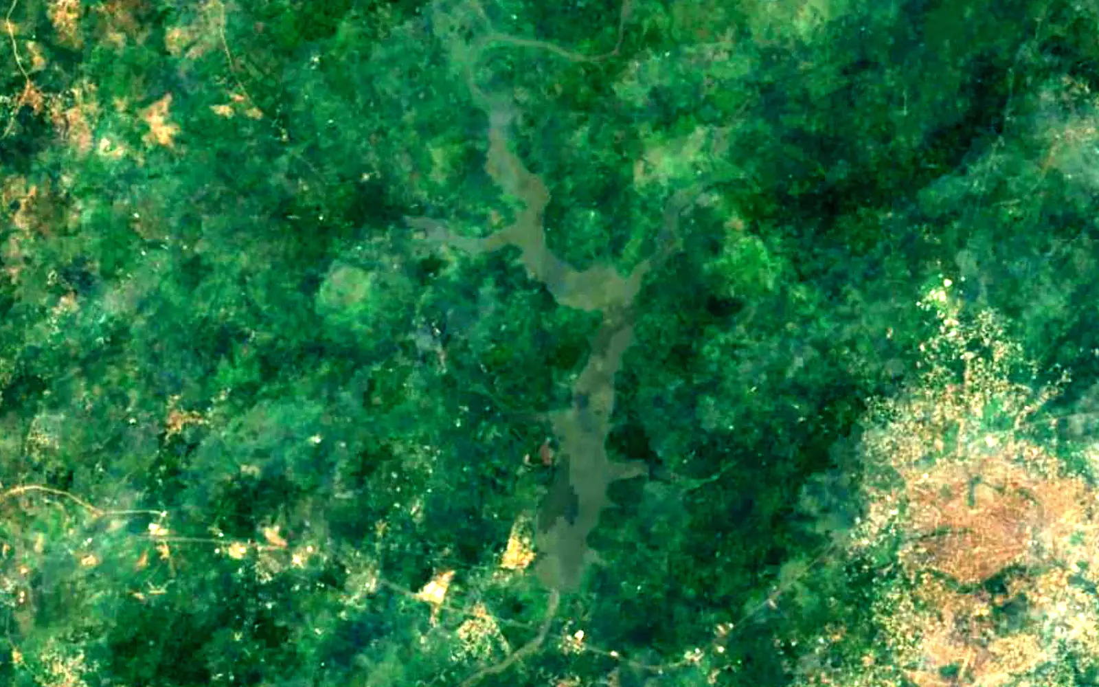 Asejire Reservoir seen from space (Sentinel-2)