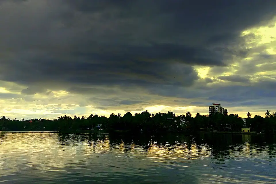Ashtamudi Lake in Kollam city, Nov 2015
