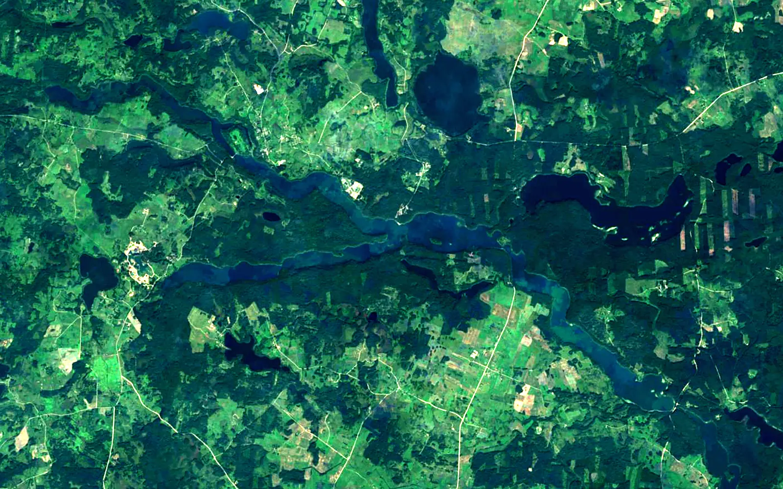 Asveja seen from space (Sentinel-2)