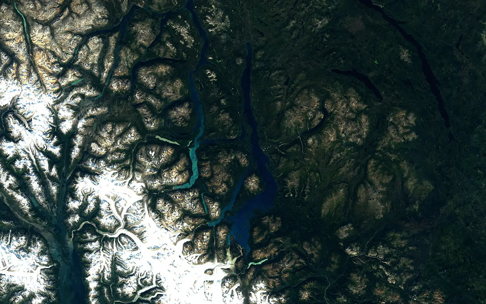 Atlin Lake seen from space (Sentinel-2)