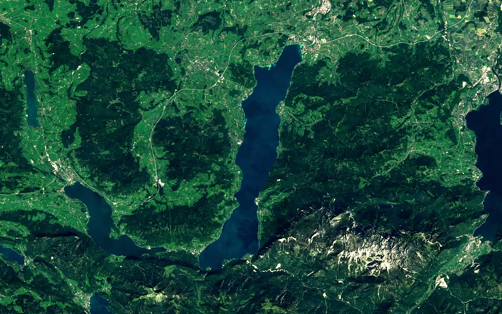 Attersee seen from space (Sentinel-2)