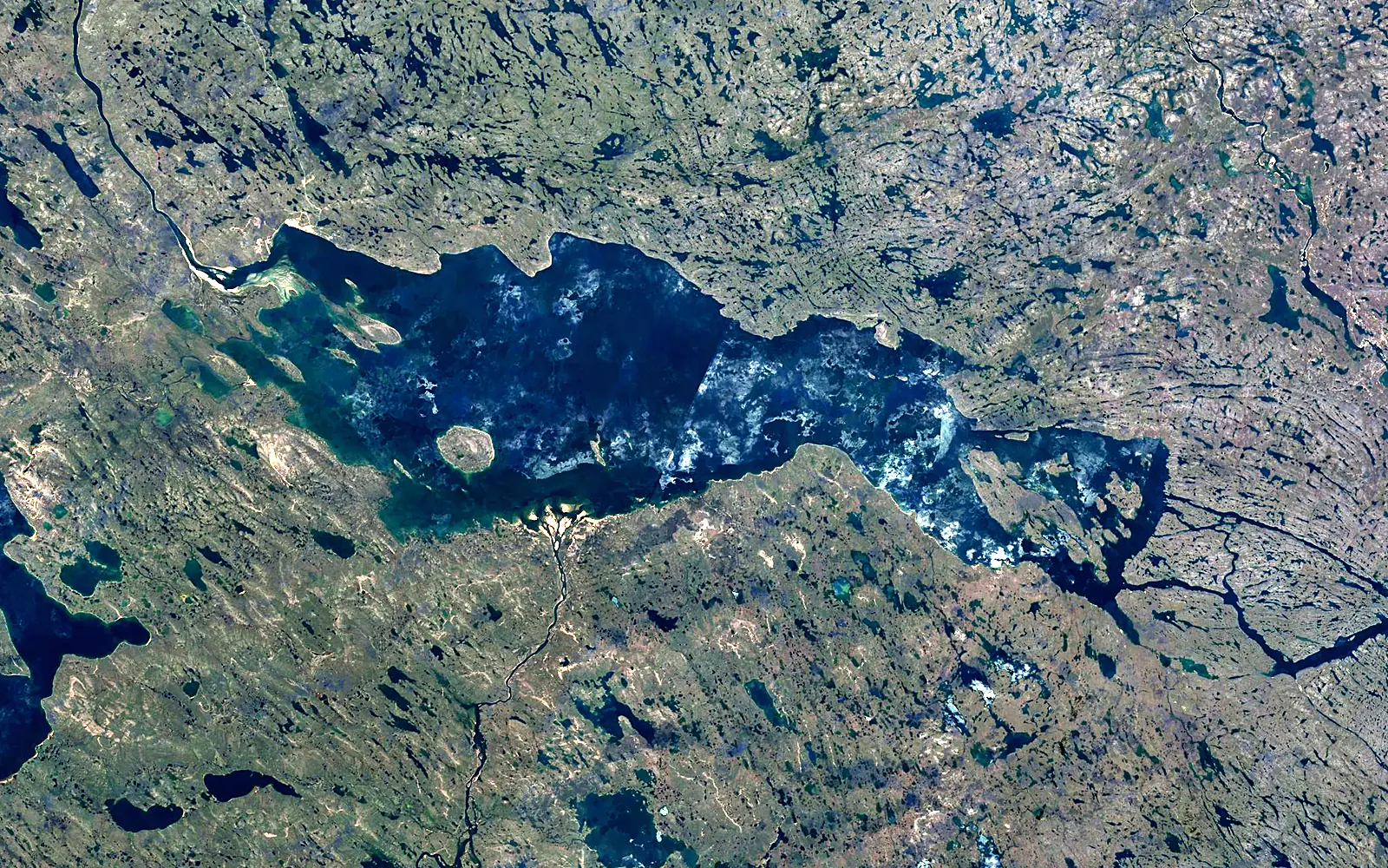 Baker Lake seen from space (Sentinel-2)