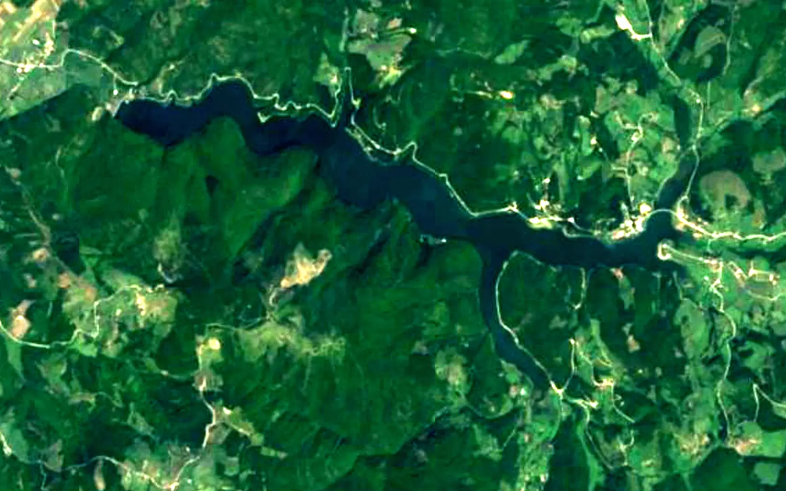 Batllava Lake seen from space (Sentinel-2)
