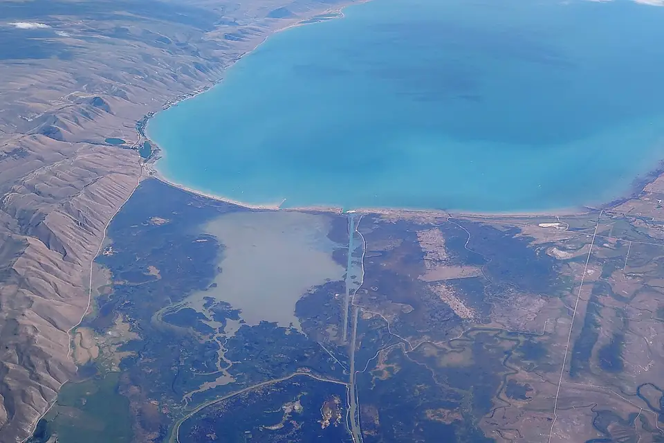 Aerial view of Bear Lake, Idaho-Utah