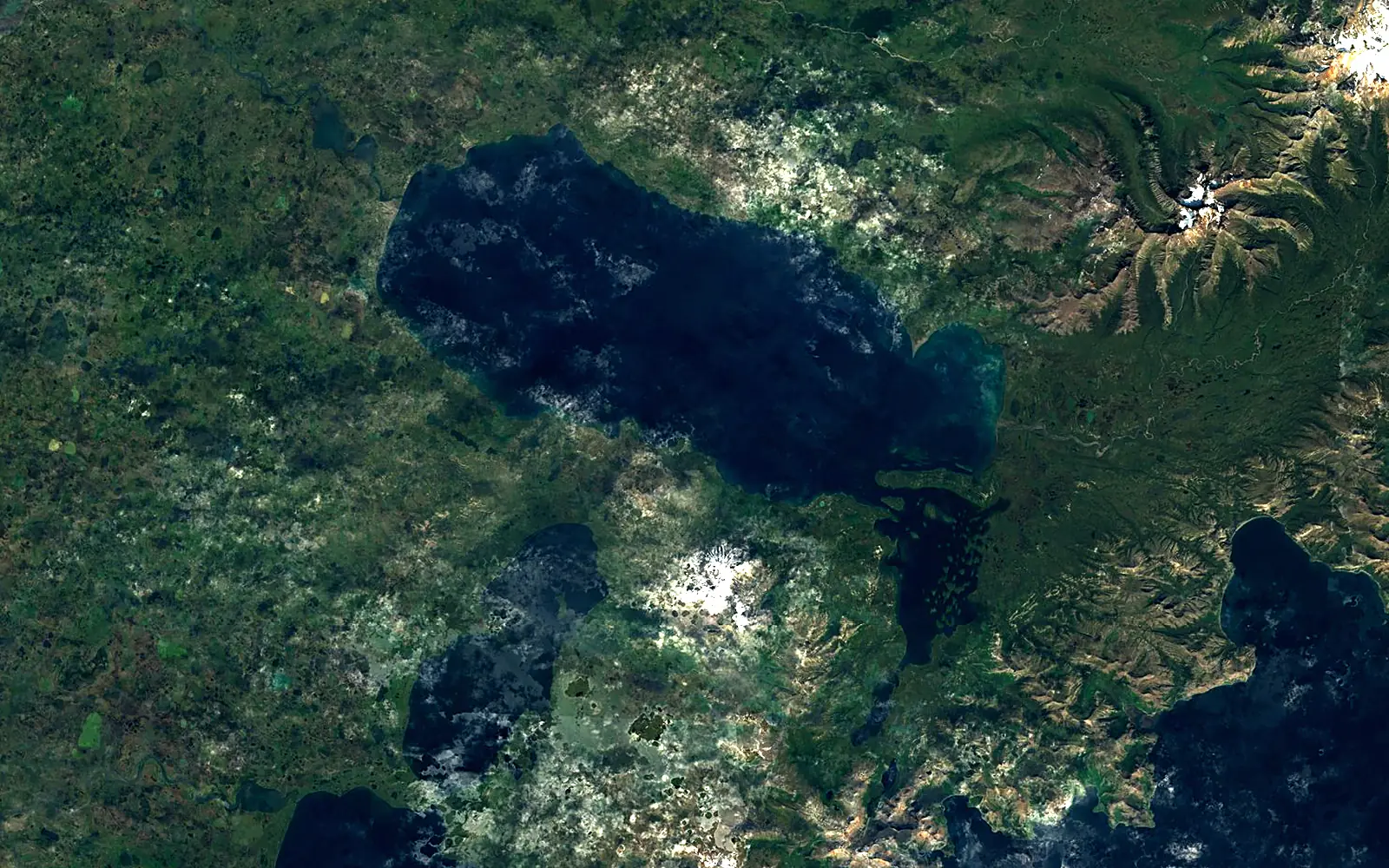Becharof Lake seen from space (Sentinel-2)
