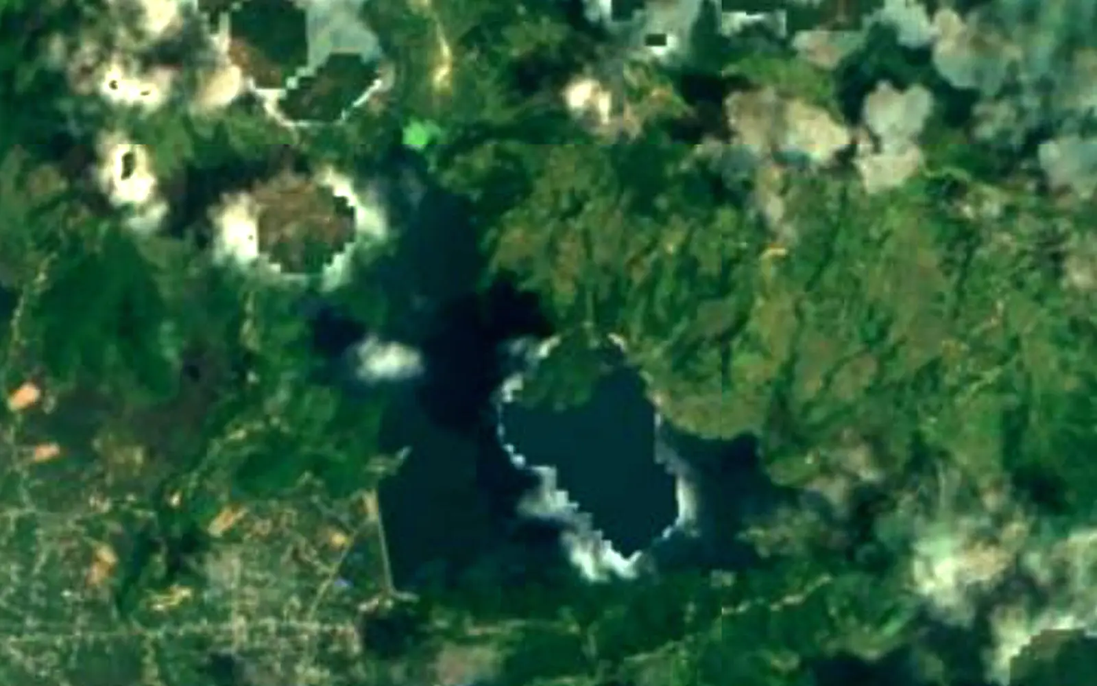 Begnas Lake seen from space (Sentinel-2)