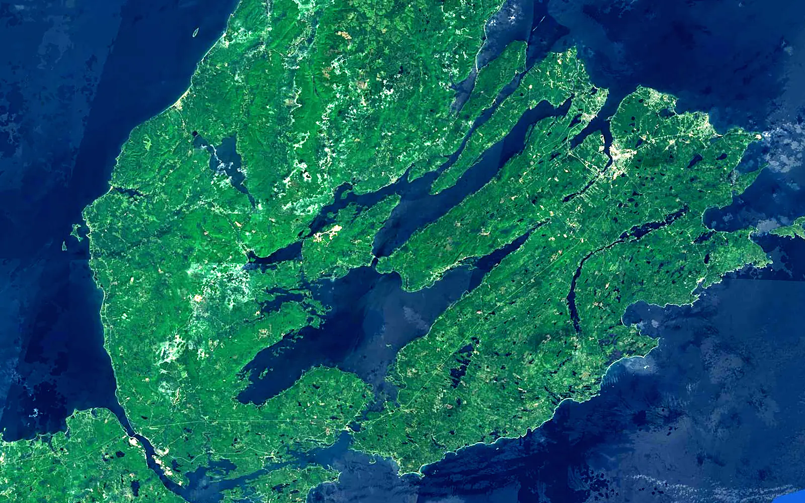 Bras d'Or Lake seen from space (Sentinel-2)