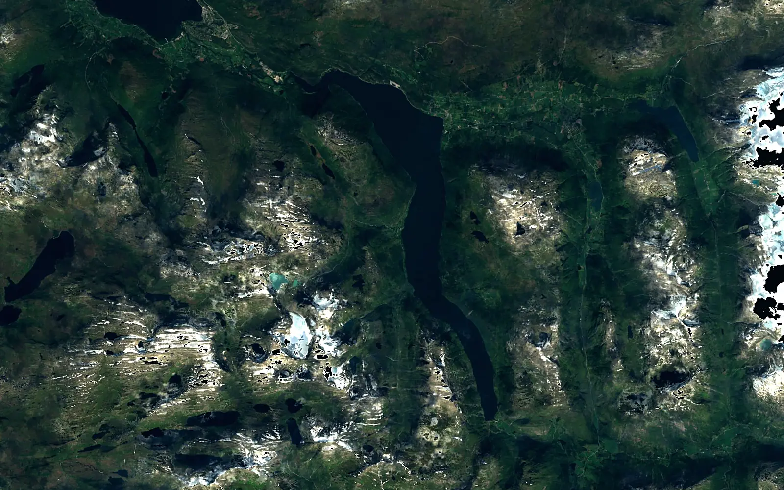 Breimsvatnet seen from space (Sentinel-2)