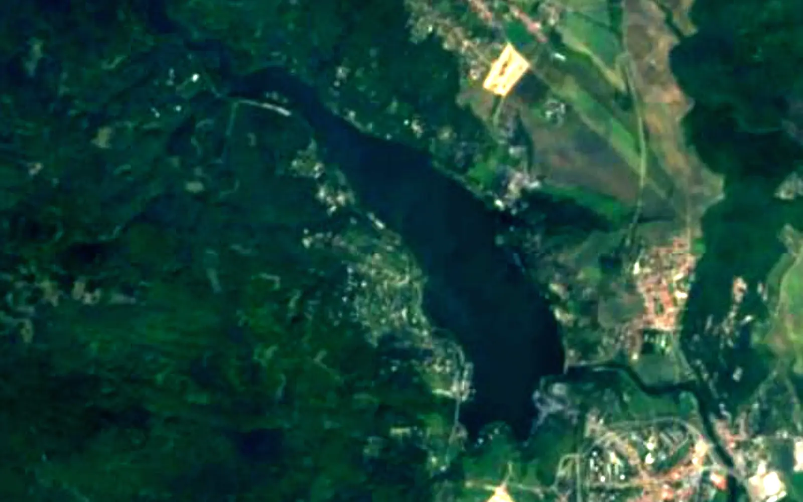Brno Reservoir seen from space (Sentinel-2)
