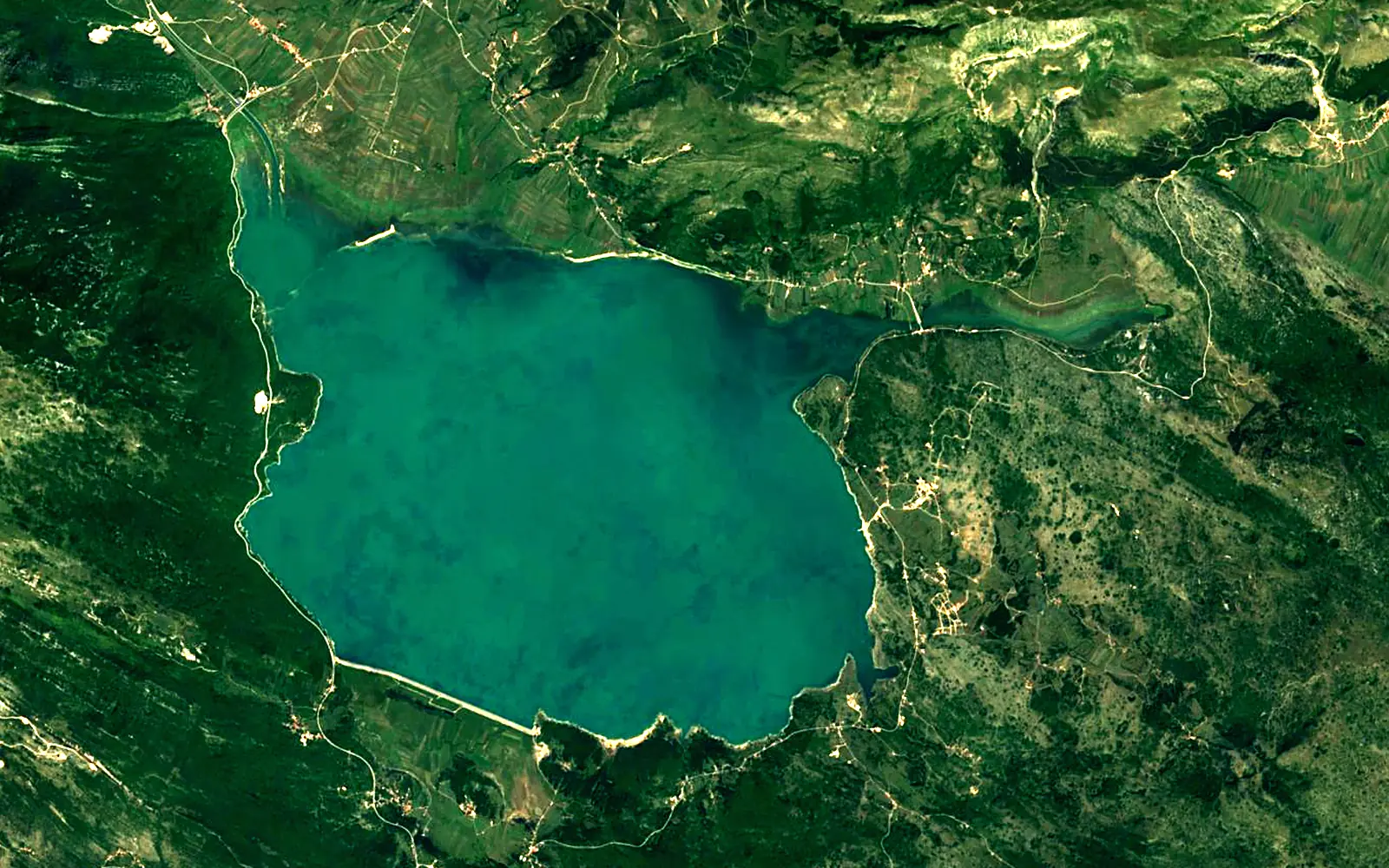 Buško Blato seen from space (Sentinel-2)