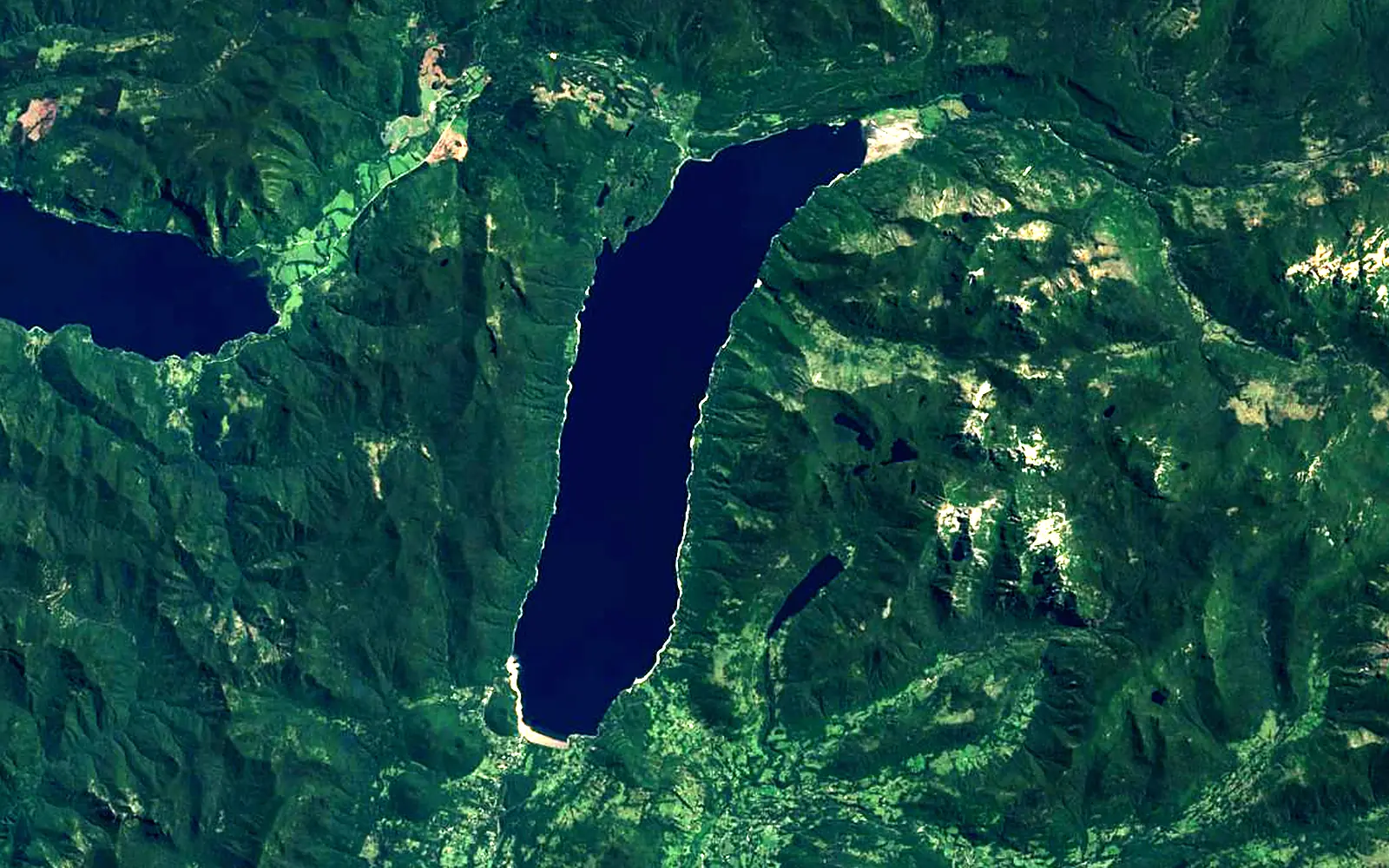 Caburgua Lake seen from space (Sentinel-2)