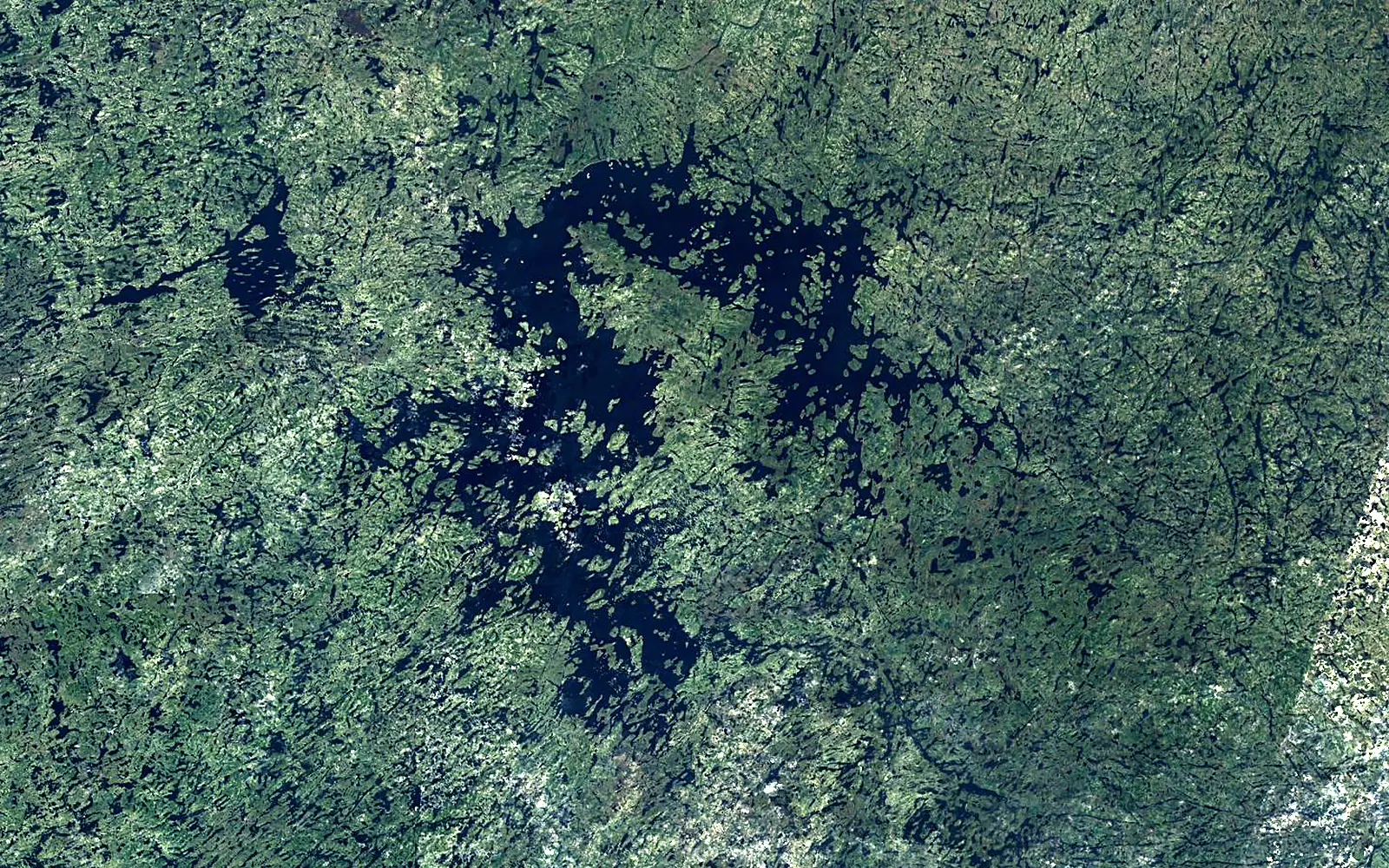 Caniapiscau Reservoir seen from space (Sentinel-2)