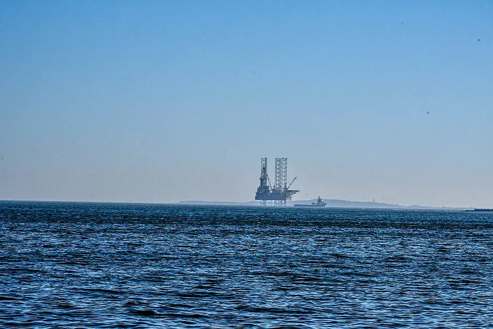 Caspian Sea and Oil platform