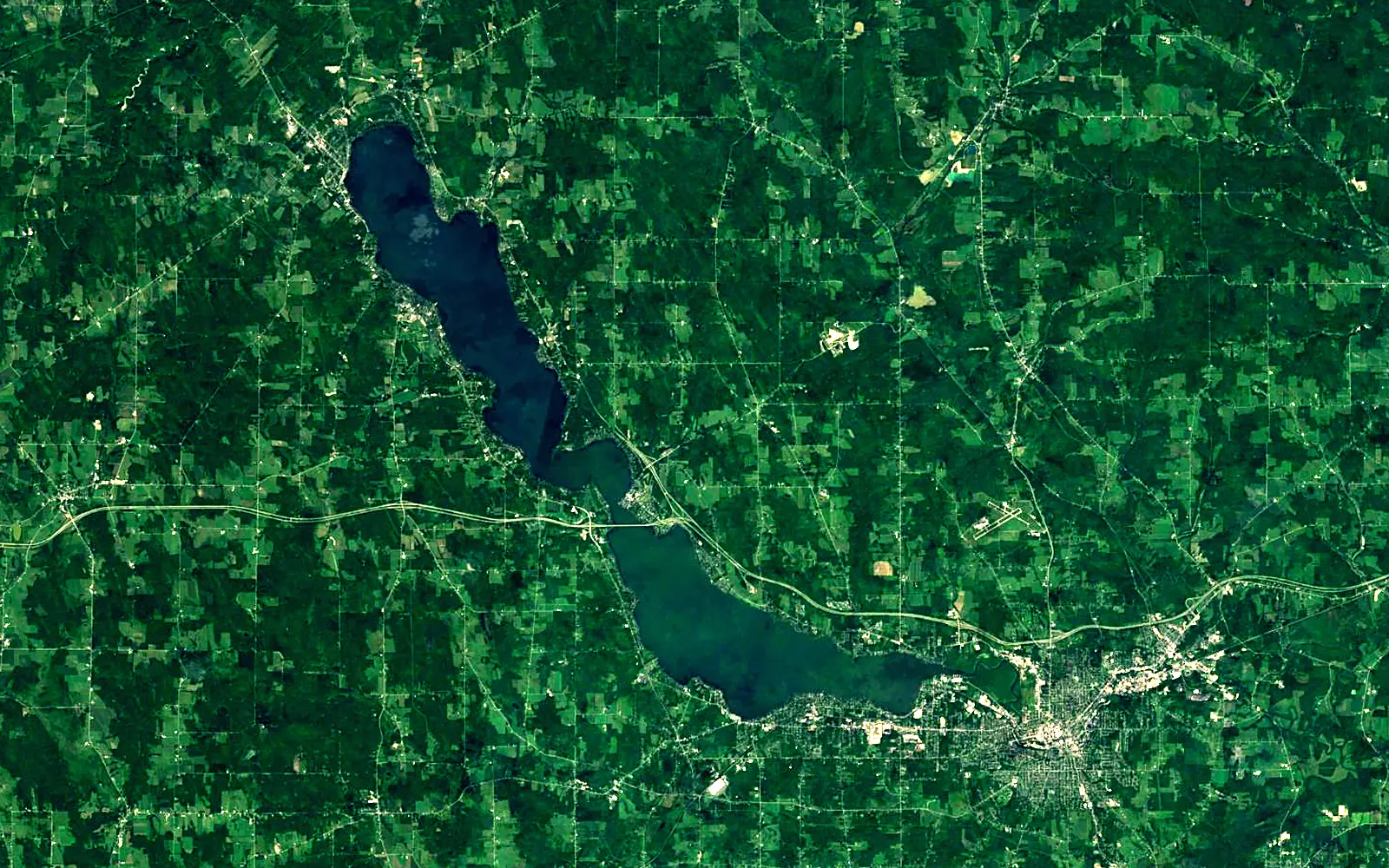 Chautauqua Lake seen from space (Sentinel-2)