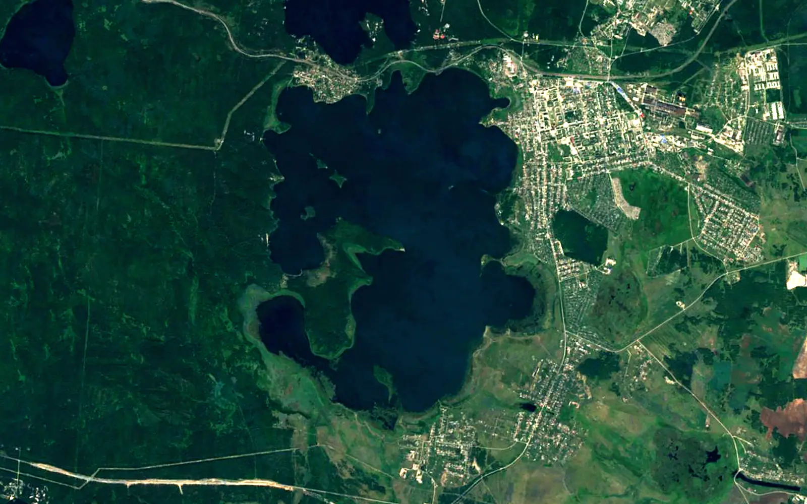 Chebarkul Lake seen from space (Sentinel-2)