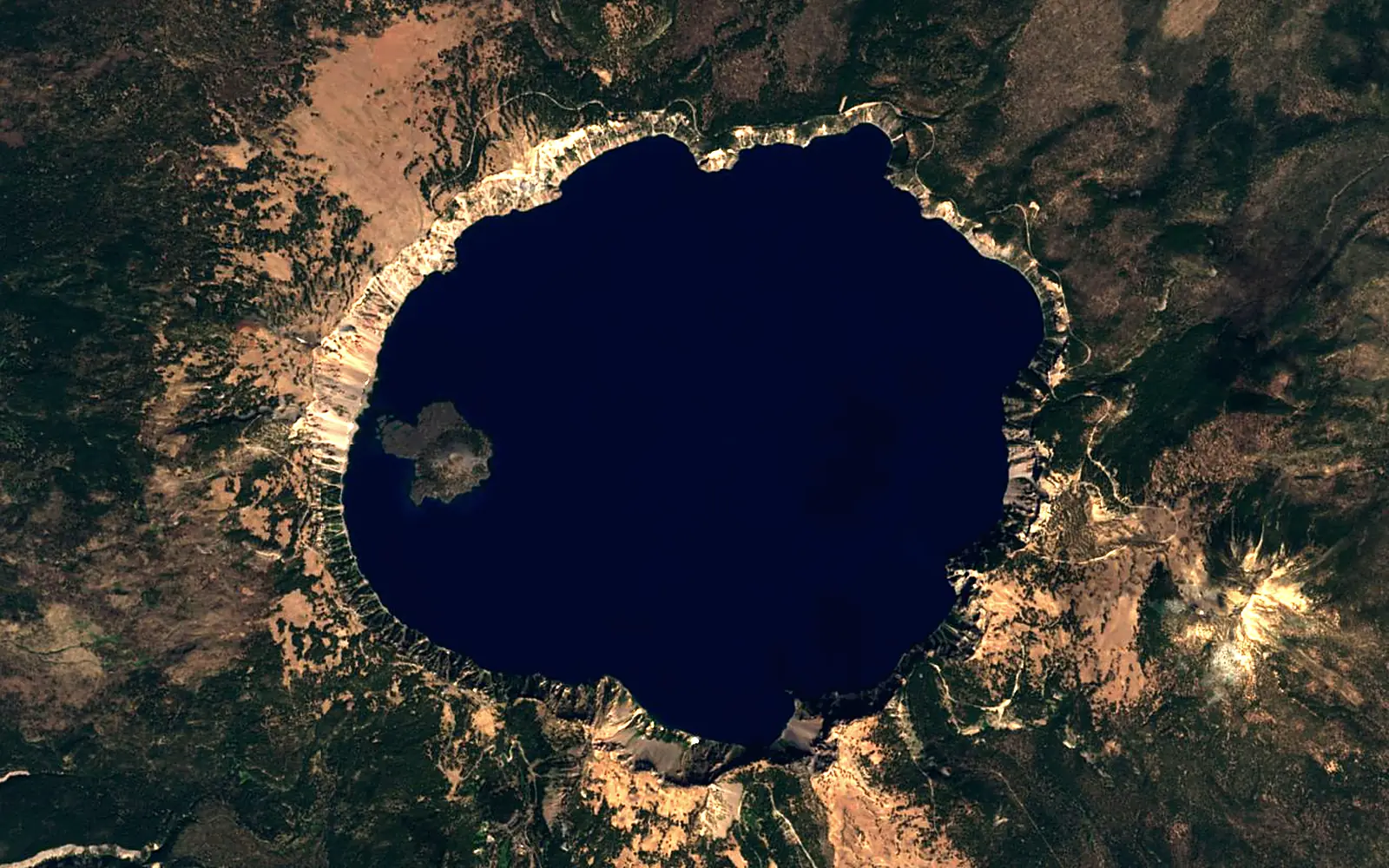 Crater Lake seen from space (Sentinel-2)