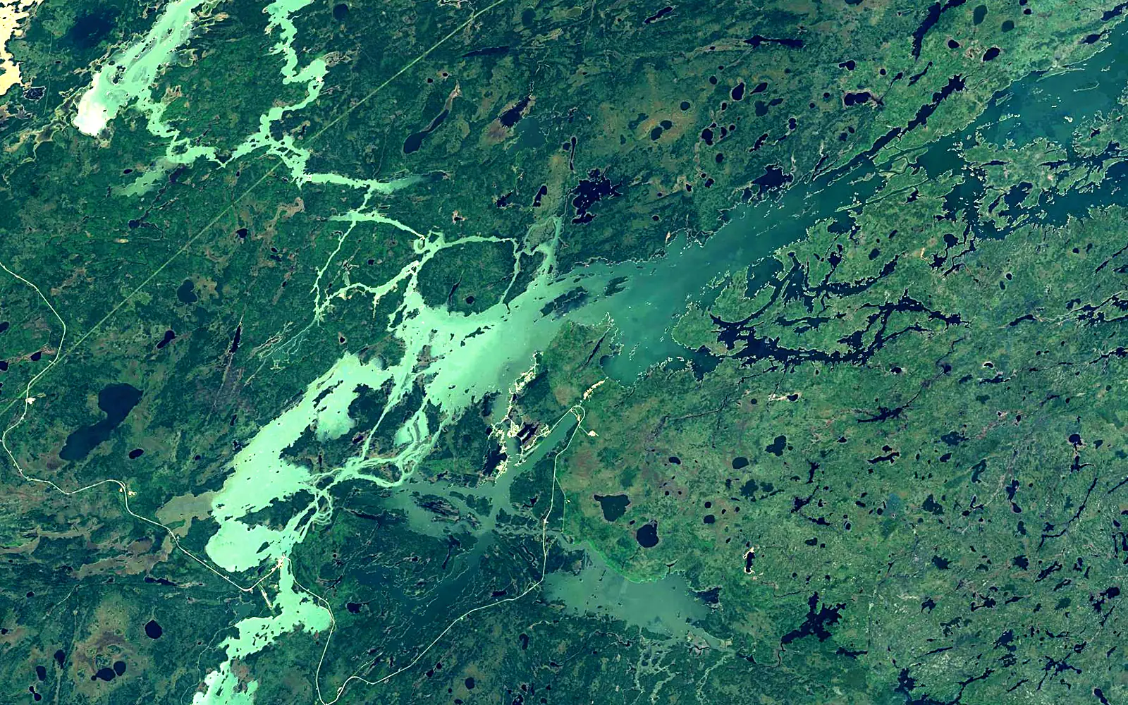 Cross Lake seen from space (Sentinel-2)