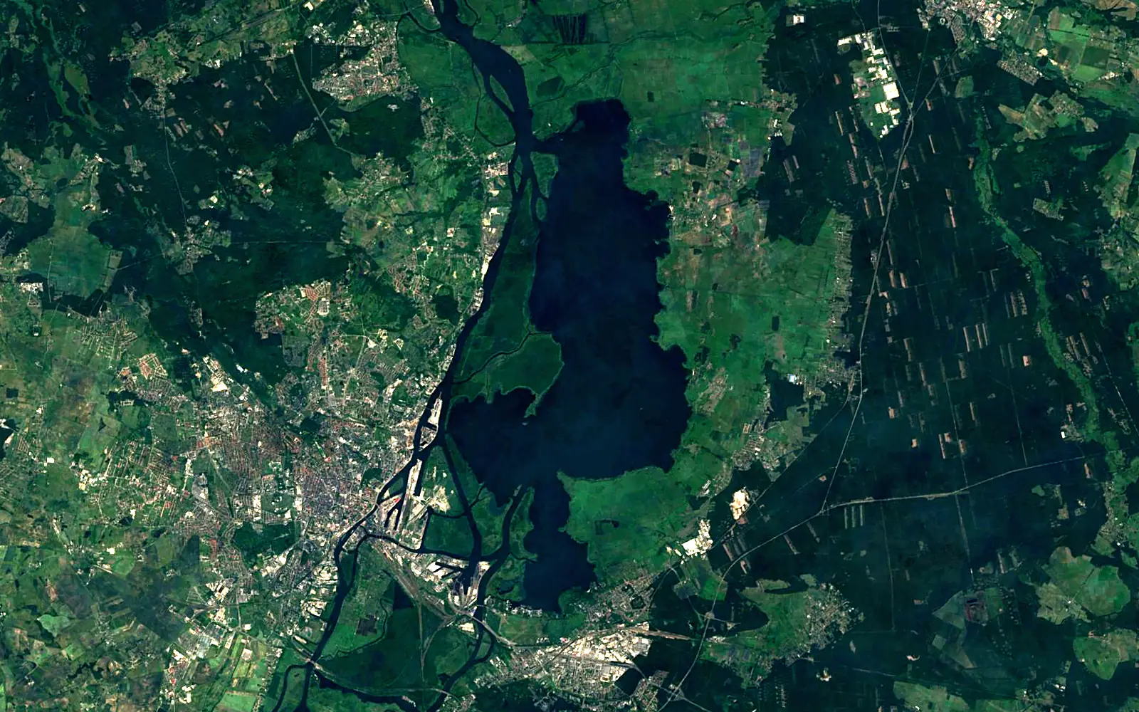 Dąbie Lake seen from space (Sentinel-2)