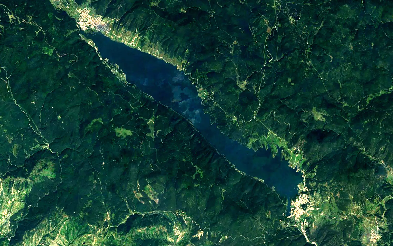 Dospat Reservoir seen from space (Sentinel-2)