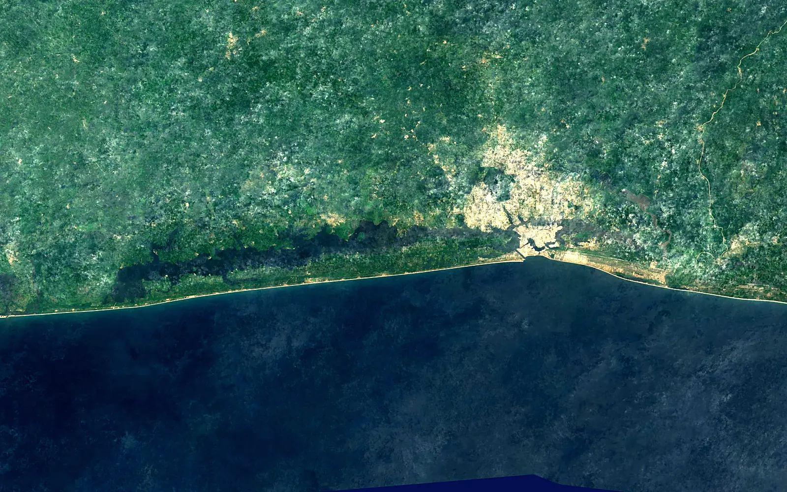 Ébrié Lagoon seen from space (Sentinel-2)