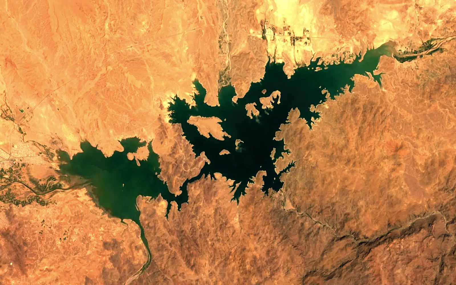 El Mansour Ad Dahbi Reservoir seen from space (Sentinel-2)