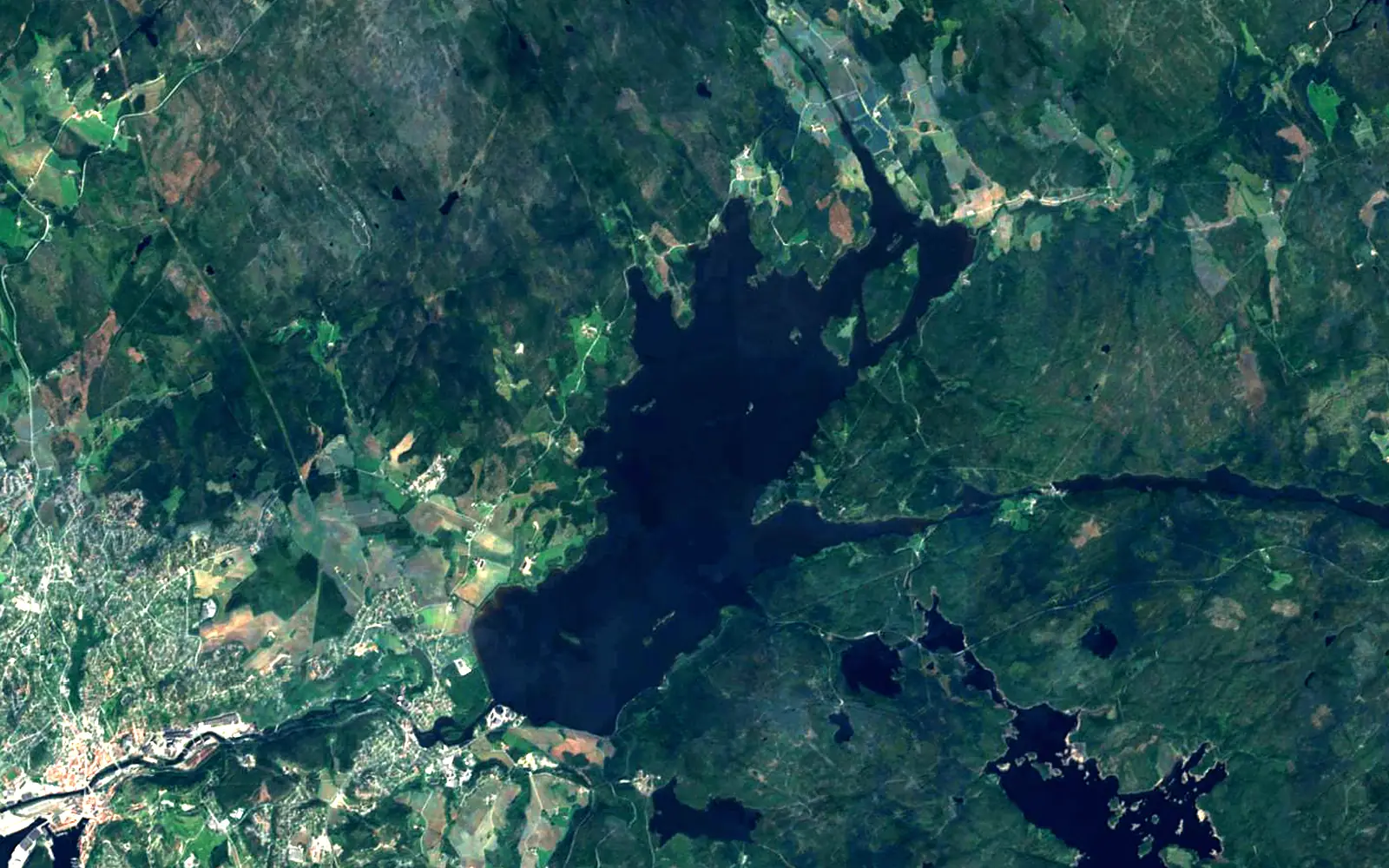 Femsjøen seen from space (Sentinel-2)