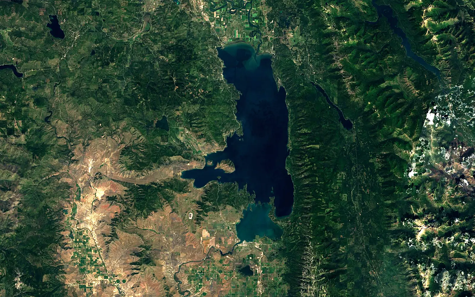 Flathead Lake seen from space (Sentinel-2)