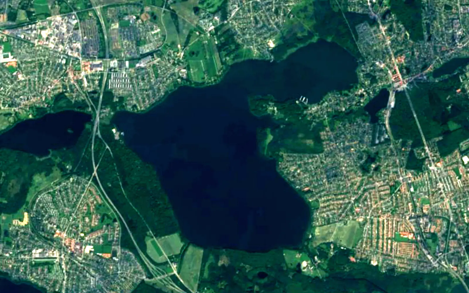 Furesø seen from space (Sentinel-2)