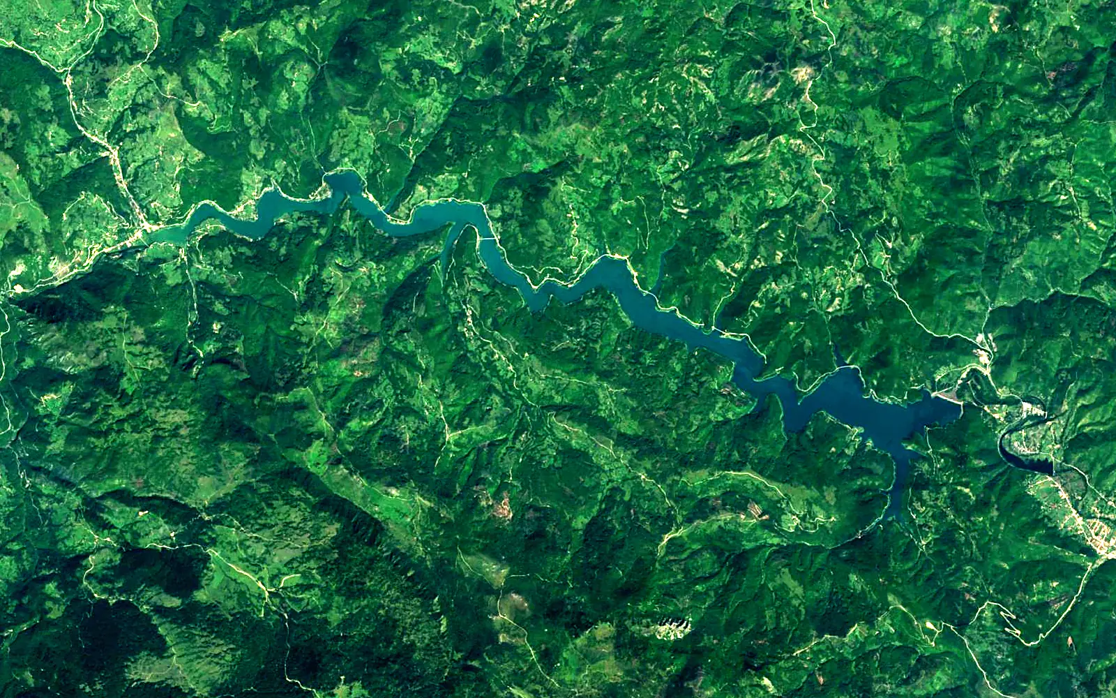 Gazivoda Lake seen from space (Sentinel-2)