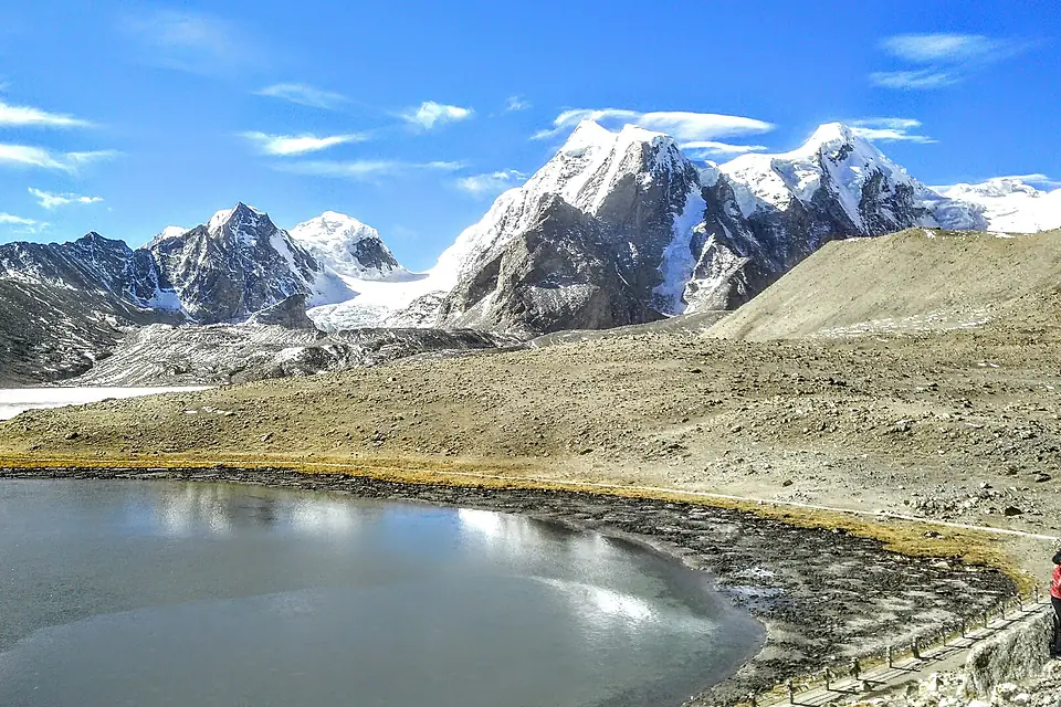 Frozen placid lake