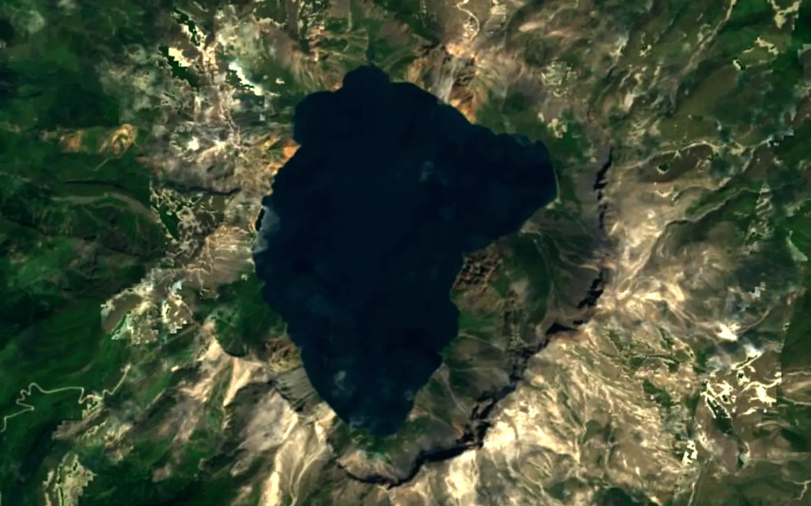 Heaven Lake seen from space (Sentinel-2)
