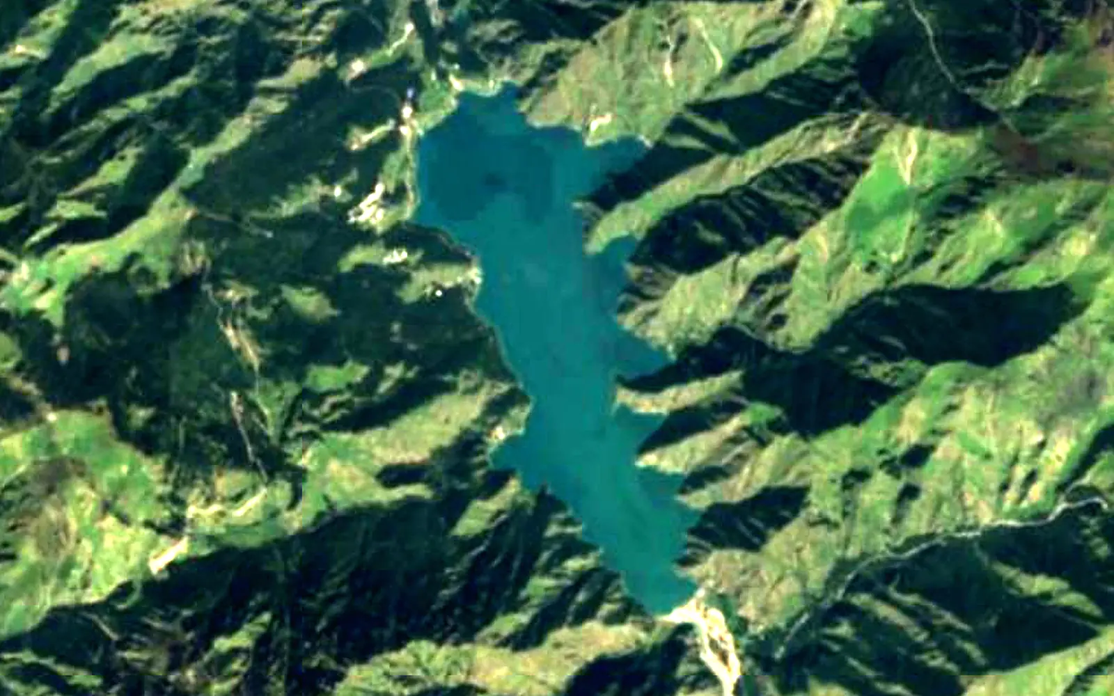 Heaven Lake of Tian Shan seen from space (Sentinel-2)