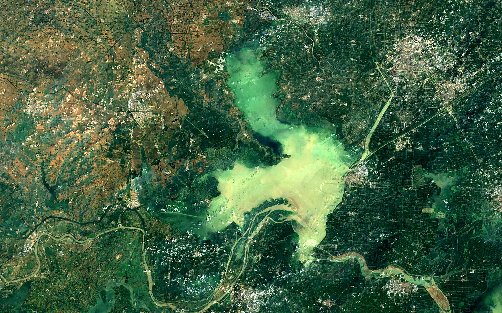 Hongze Lake seen from space (Sentinel-2)