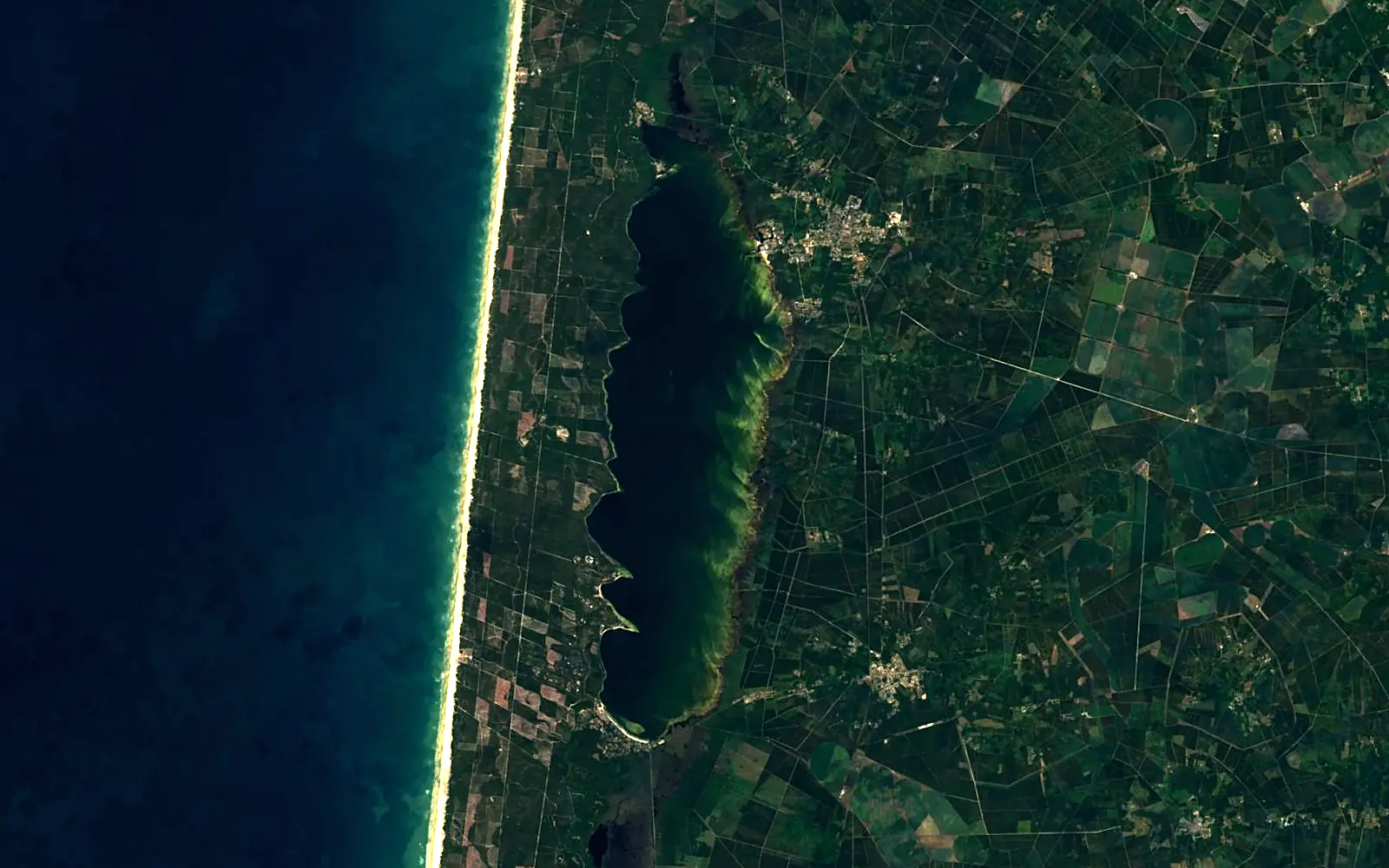 Hourtin-Carcans Lake seen from space (Sentinel-2)