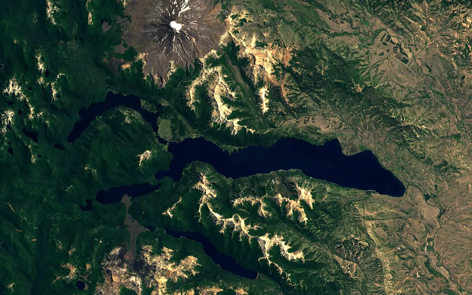 Huechulafquen Lake seen from space (Sentinel-2)