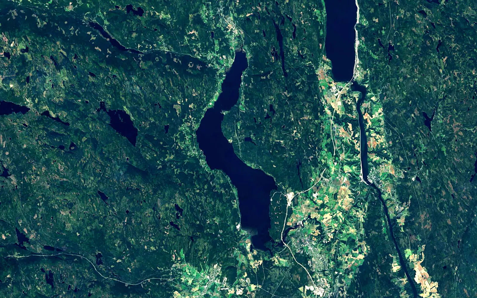 Hurdalssjøen seen from space (Sentinel-2)