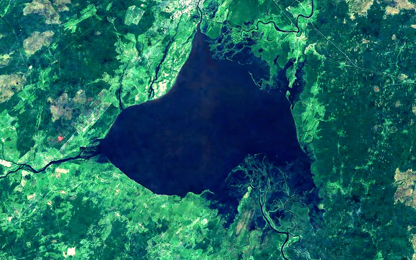 Ilmen seen from space (Sentinel-2)
