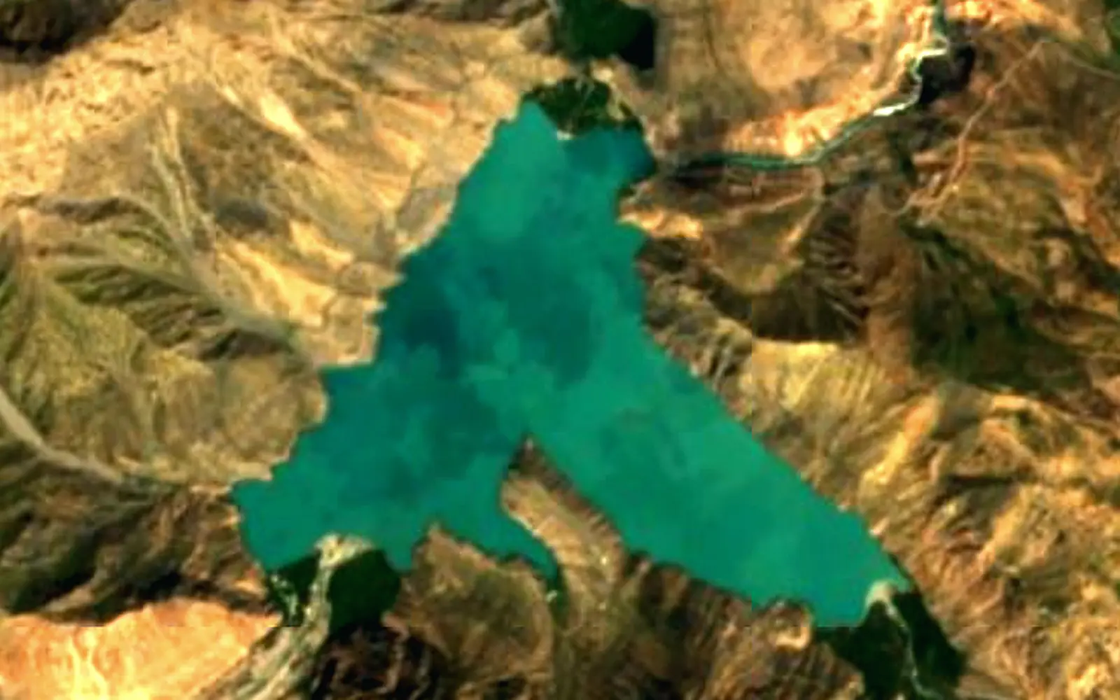Iskanderkul seen from space (Sentinel-2)