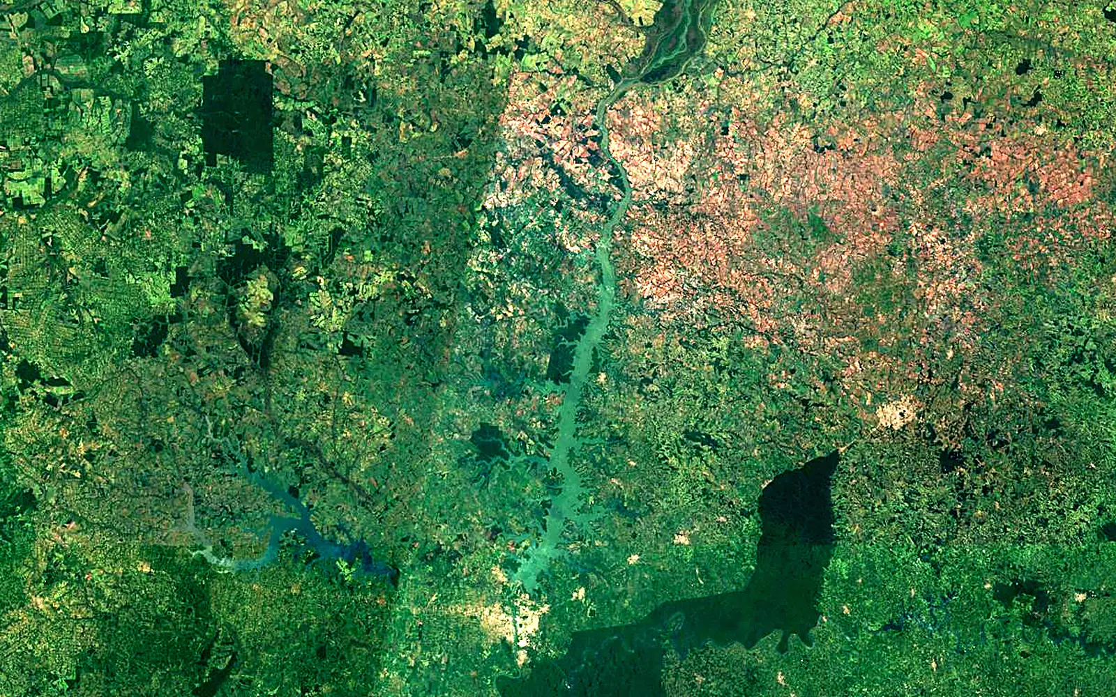 Itaipu Reservoir seen from space (Sentinel-2)