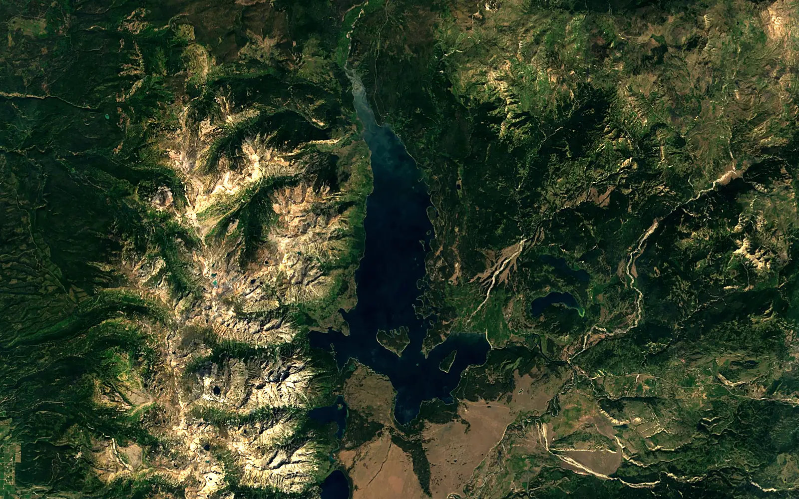 Jackson Lake seen from space (Sentinel-2)