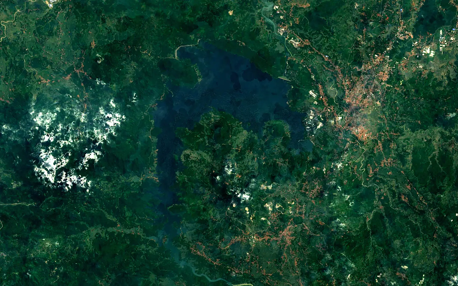 Jatiluhur Reservoir seen from space (Sentinel-2)