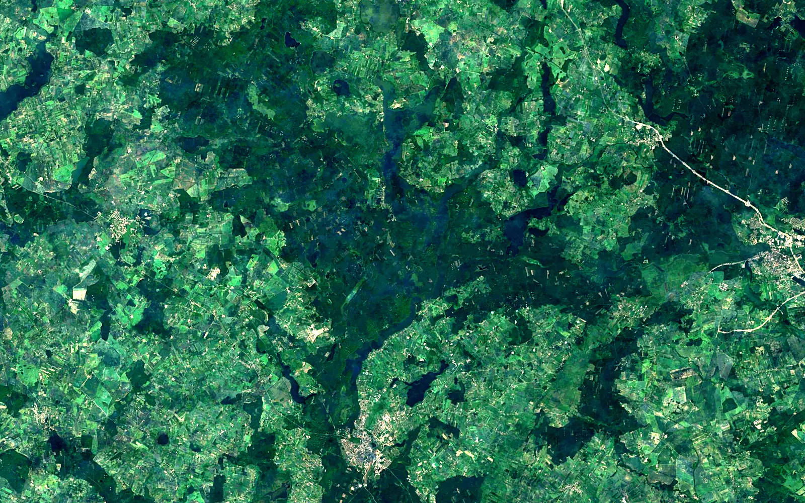 Jeziorak seen from space (Sentinel-2)