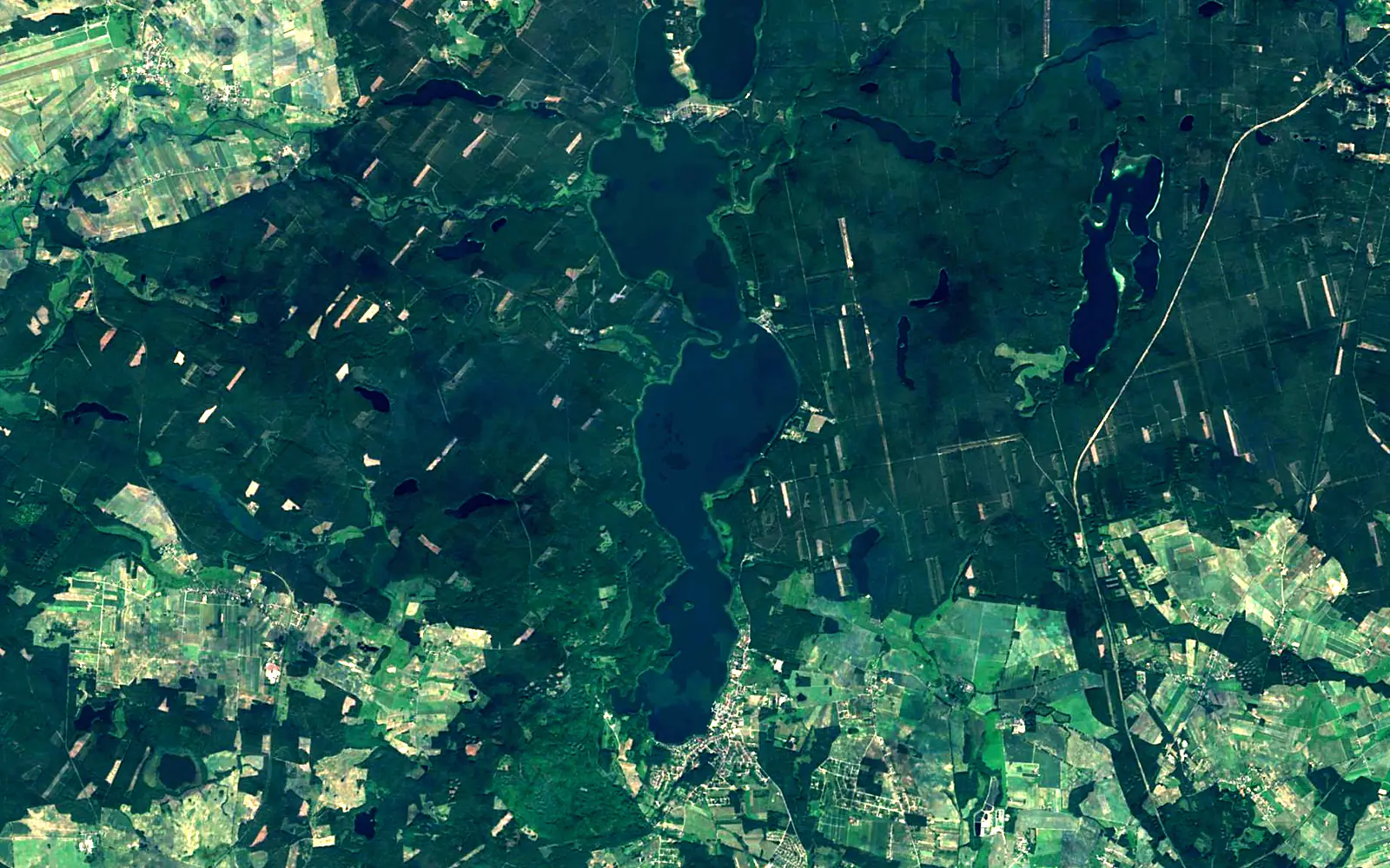 Jezioro Charzykowskie seen from space (Sentinel-2)