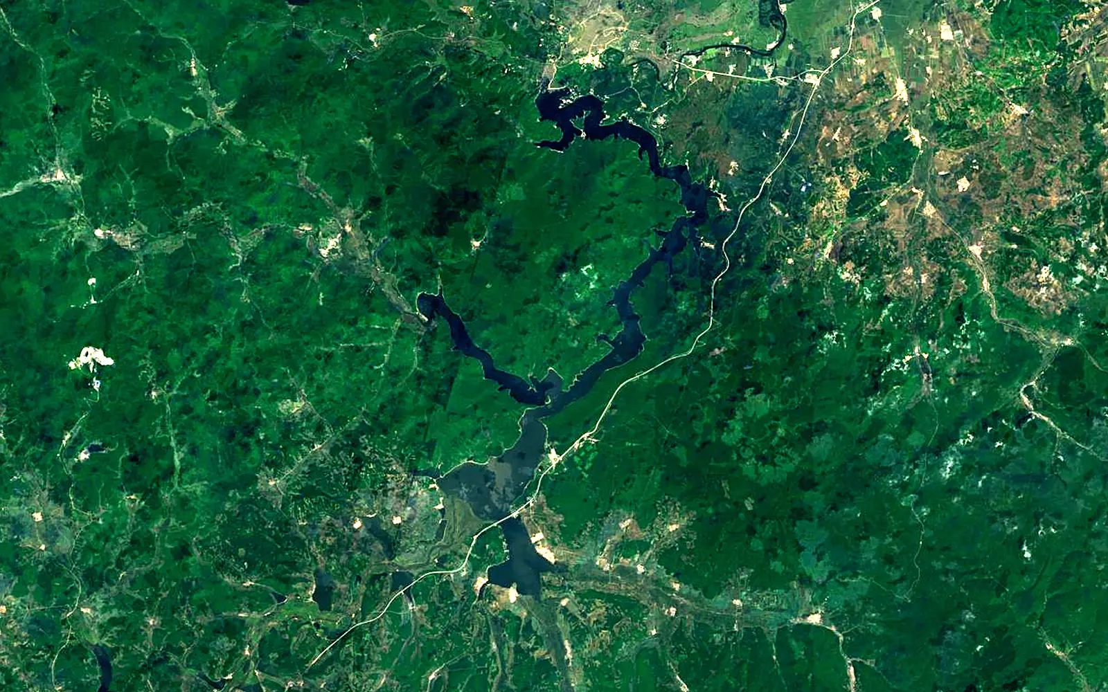 Jingpo Lake seen from space (Sentinel-2)